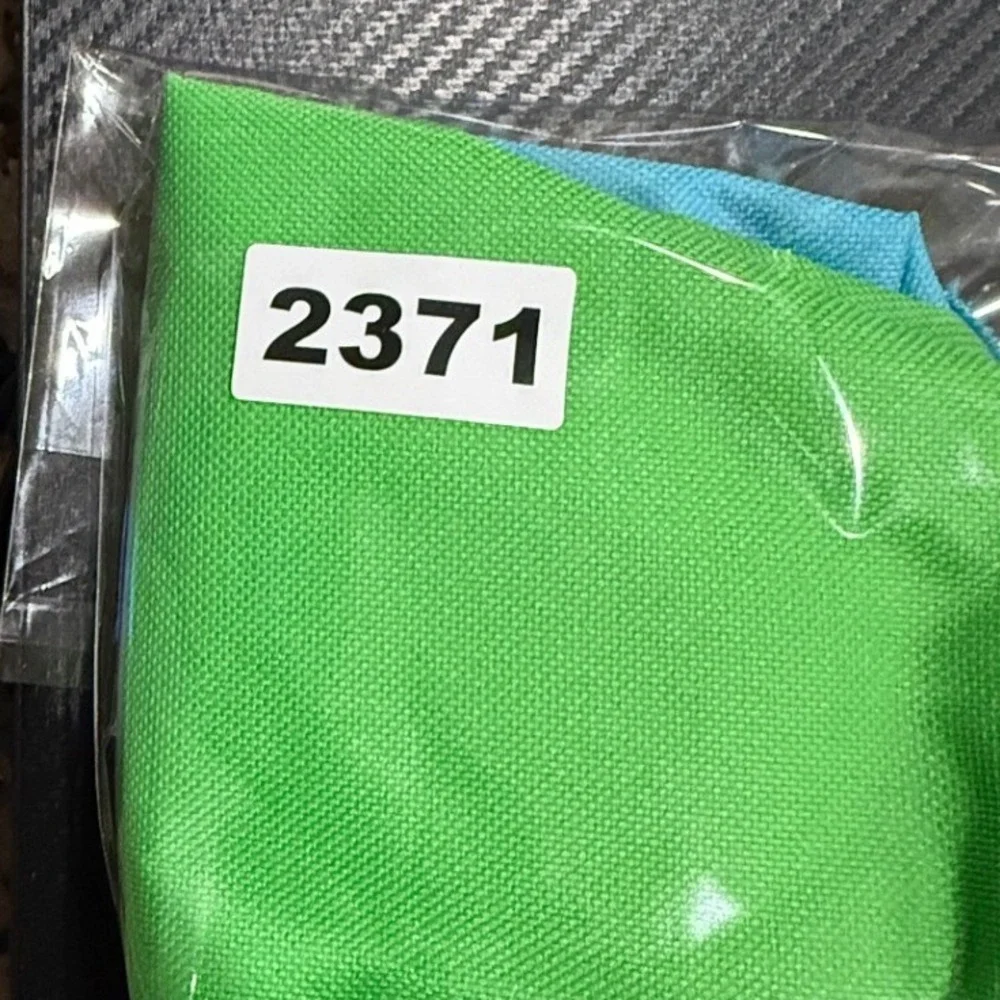 Set of 2 Canvas Toucan Pencil Pouches Green & Blue Zipper Travel Bags 2371